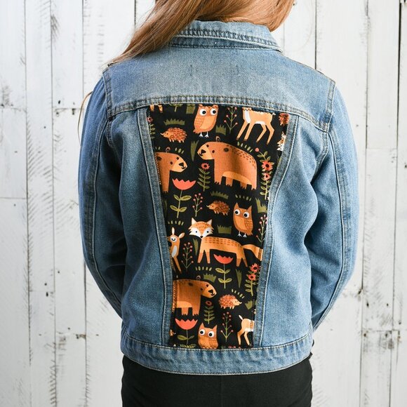 Cisono denim  jacket Girls 12 upcycled - Picture 2 of 7